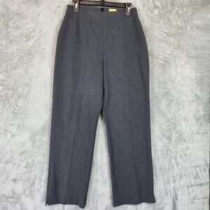 Caslon Pants Womens 12 Gray Twill Straight Leg Slit Hem Dress Work Office